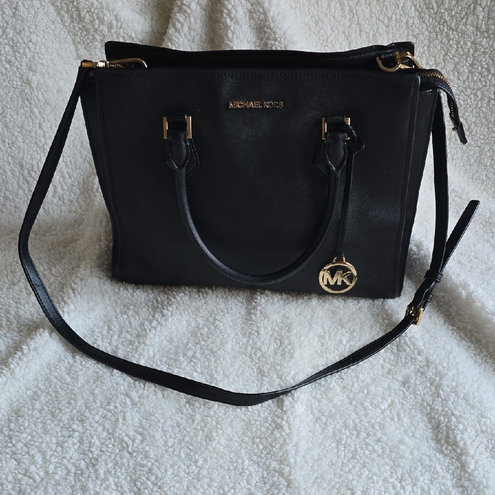 Michael Kors Black Leather Shoulder Bag
